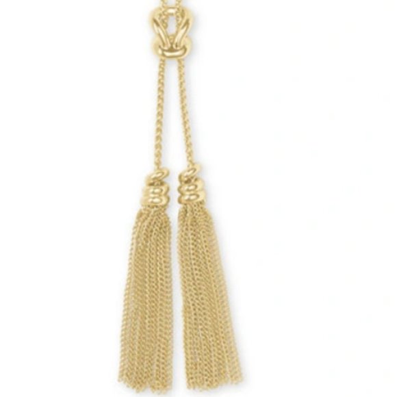 Kendra Scott Presleigh Love Knot Y Necklace In Gold - Picture 3 of 7